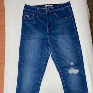 Levis Mile High Super Skinny Distressed Jeans